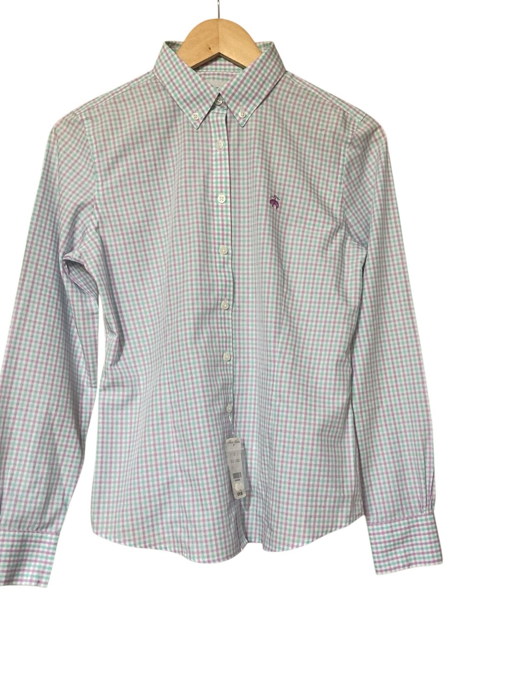 Brooks Brothers Button-Down Plaid Dress Shirt - Pink & Green
